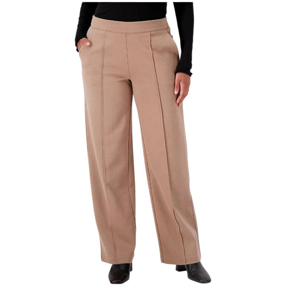 Encore by Idina Menzel Women's Ponte Knit Pull On Trouser Wood - Regular